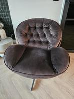 Fateuil donkerbruin velvet, Huis en Inrichting, Fauteuils, Ophalen of Verzenden, Zo goed als nieuw, Minder dan 50 cm
