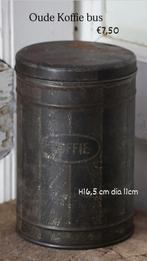 Oud koffie blik maten op de foto nu voor €5,-, Ophalen of Verzenden