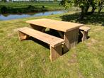 Steigerhouten tuin tafel - bankjes, Ophalen, Zo goed als nieuw, Rechthoekig
