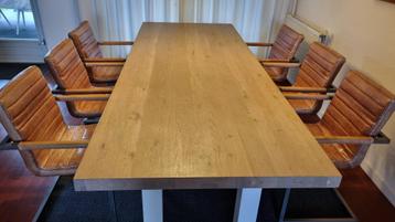 Eetkamerstoelen - 6 of 4 leren stoelen  beschikbaar voor biedingen