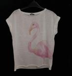 Super leuke flamingo Hema top maat L., Hema, Maat 42/44 (L), Wit, Zo goed als nieuw