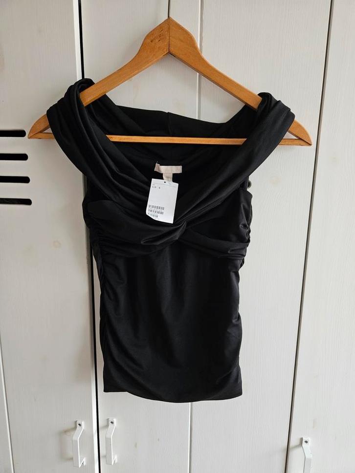 H&M Party Top Zwart - Maat S - Nieuw!, Kleding | Dames, Tops, Nieuw, Maat 36 (S), Zwart, Ophalen of Verzenden