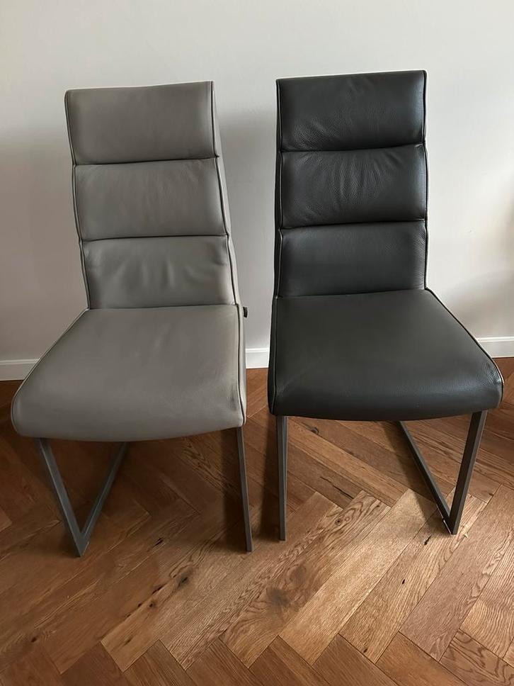 Xooon eetkamerstoel 6x, Huis en Inrichting, Stoelen, Zo goed als nieuw, Vijf, Zes of meer stoelen, Leer, Grijs, Ophalen