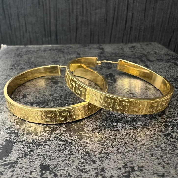 14k gouden oorbellen versace model, Sieraden, Tassen en Uiterlijk, Oorbellen, Nieuw, Goud, Ophalen of Verzenden