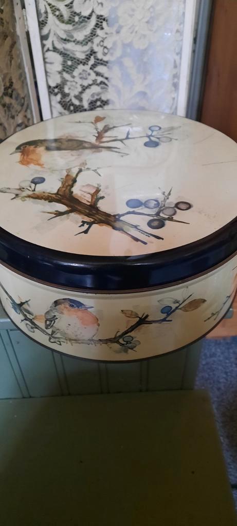 Vintage IRA Denmark Koektrommel met Vogelmotief, Antiek en Kunst, Curiosa en Brocante, Ophalen of Verzenden