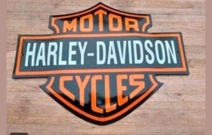 Harley-Davidson Emaille Bord Nieuwstaat, Antiek en Kunst, Antiek | Emaille, Ophalen of Verzenden