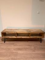 Houten TV-meubel mangohout 140cm | Wood TV Cabinet, Huis en Inrichting, Kasten | Televisiemeubels, Ophalen, Gebruikt, 100 tot 150 cm