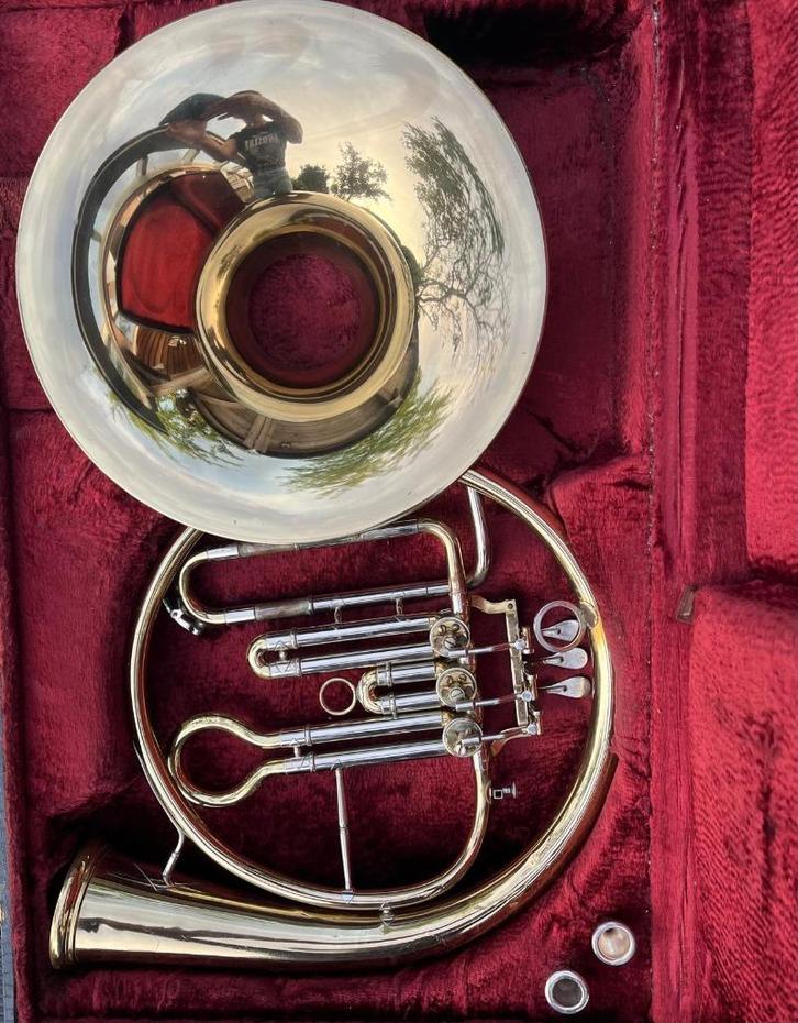 Alt Hoorn Es gestemd, Muziek en Instrumenten, Blaasinstrumenten | Hoorns, Gebruikt, Althoorn of Eshoorn, Met koffer, Ophalen