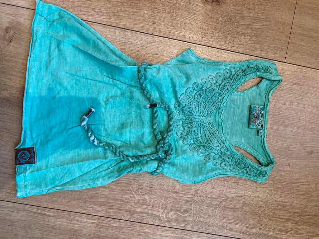 Heel mooi groen jurkje maat 92 maar kan tot 104 VINGINO, Meisje, Ophalen of Verzenden, Zo goed als nieuw, Vingino