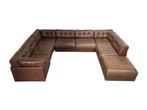 XXL Vintage leren modulaire bank jaren 60 70 80, Ophalen, Vierpersoons of meer, Gebruikt, Vintage design