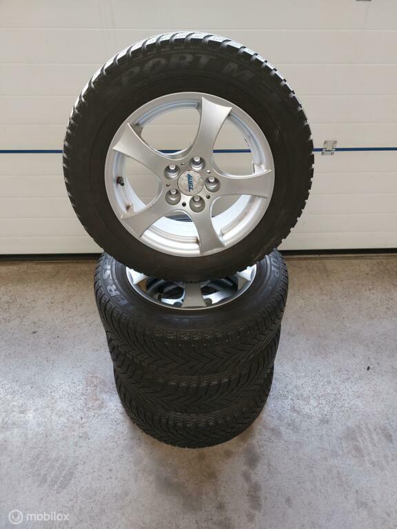 Set Lichtmetalen velgen met Dunlop Winterbanden Steek 5x110, Auto-onderdelen, Banden en Velgen, Band(en), Winterbanden, 15 inch