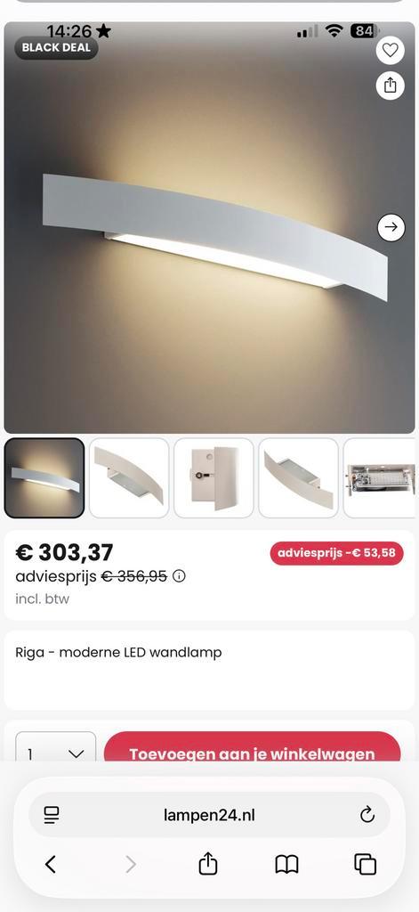 Moderne RVS Wandlamp fontane Arte model riga, Huis en Inrichting, Lampen | Wandlampen, Gebruikt, Metaal, Ophalen