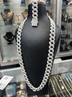 Zilveren Cubaanse Set Iced - Nieuw!, Ophalen of Verzenden, Nieuw, Zilver, Met strass