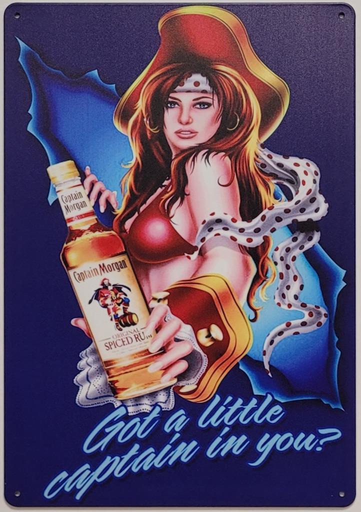Got a captain in you Captain Morgan reclamebord van metaal, Verzamelen, Merken en Reclamevoorwerpen, Nieuw, Reclamebord, Ophalen of Verzenden