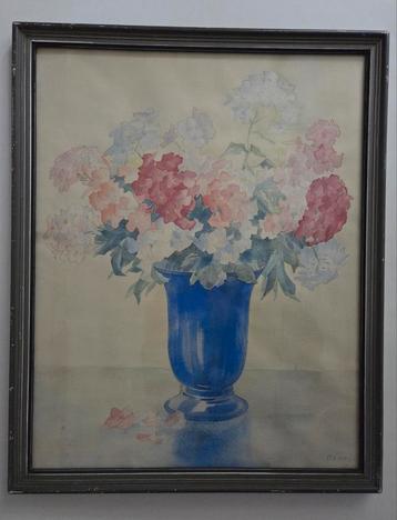 Ladislav Csader 1909-1975. Bloemen in vaas. Aquarel.1938. beschikbaar voor biedingen