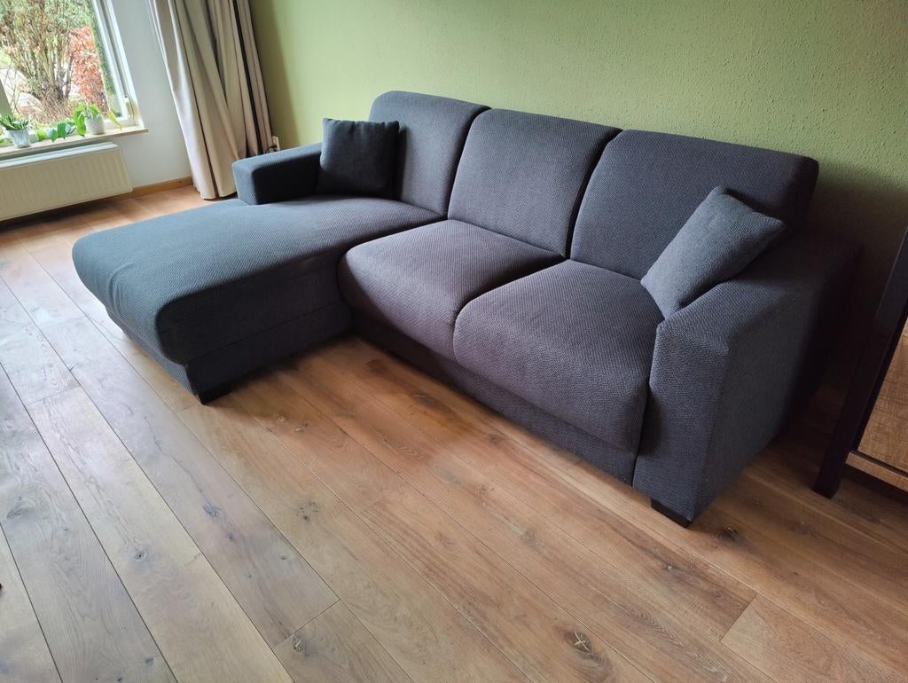 Antraciet loungebank met liggedeelte, Ophalen, Gebruikt, Stof, Modern