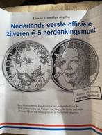 Zilveren 5 euro munt Vincent van Gogh 150 jaar, Euro's, Ophalen, Koningin Beatrix, Losse munt