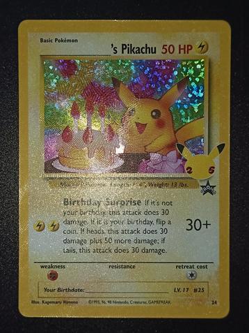 Birthday Pikachu 24 Holo Promo - Celebrations  beschikbaar voor biedingen