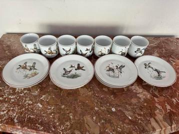 Porcelaine de Paris kop en schotel set - 7 stuks beschikbaar voor biedingen
