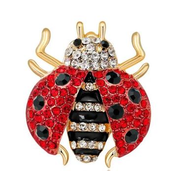 Lieveheersbeestje Broche bewerkt met steentjes! CADEAUTIP! beschikbaar voor biedingen