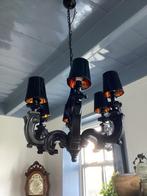 Zware houten kroonluchter, Huis en Inrichting, Lampen | Kroonluchters, Ophalen of Verzenden, Gebruikt, Hout, Antiek