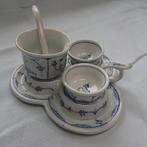 MENAGE-STEL decor Saksisch Blauw, Rauenstein 1860-1900, Antiek en Kunst, Antiek | Servies los, Ophalen of Verzenden