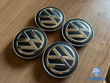 ORIGINELE VW Volkswagen naafkap naafdop set zwart chroom beschikbaar voor biedingen