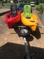 Twee Hobie Mirage Sport Trapkano's met Kalf trailer, Watersport en Boten, Ophalen, Gebruikt, Met peddels, Overige typen