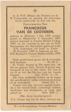 Pastoor Franciscus vd Looveren 1855 Helmond + 1939 Venlo, Verzenden, Bidprentje