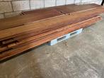 Merbau vloer 54 m2 massief hardhout 21 cm breed 2 cm dik, Doe-het-zelf en Verbouw, Ophalen, Gebruikt, Onbekend, Vloerdelen of -planken