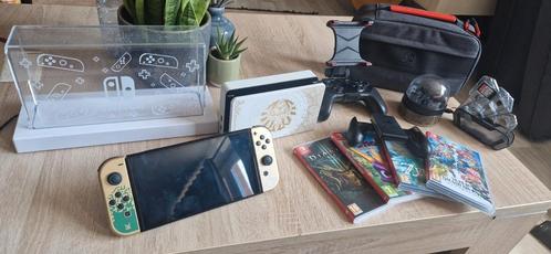 Nintendo Switch OLED - Zelda edition. Starter pakket, Spelcomputers en Games, Spelcomputers | Nintendo Switch, Zo goed als nieuw