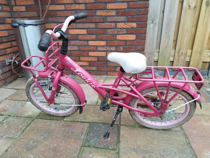 16 inch Loekie Prinses Meisjesfiets (roze), Fietsen en Brommers, Fietsen | Meisjes, Gebruikt, 16 inch, Handrem, Ophalen