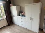 Witte Kledingkast Set 2 x  1 comodo181 cm hoog 86cm breed, Ophalen, Kunststof, Gebruikt, 200 cm of meer