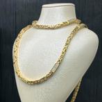 14k gouden koningsketting met armband set steentjes, Ophalen of Verzenden, Zo goed als nieuw, Goud