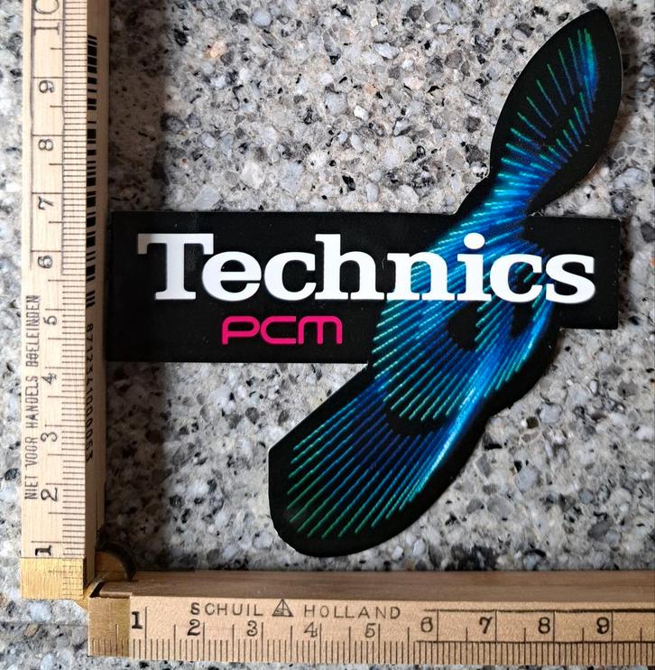 Vintage sticker Technics PCM blauwe muzieknoot keyboard, Verzamelen, Stickers, Zo goed als nieuw, Ophalen of Verzenden