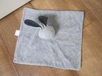 Bambino Mundia grijs pluche zwart jersey konijn knuffeldoek, Ophalen of Verzenden, Zo goed als nieuw, Konijn