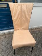 Eetkamerstoelen 4stuk van leer, Huis en Inrichting, Stoelen, Ophalen, Gebruikt, Overige kleuren, Hout