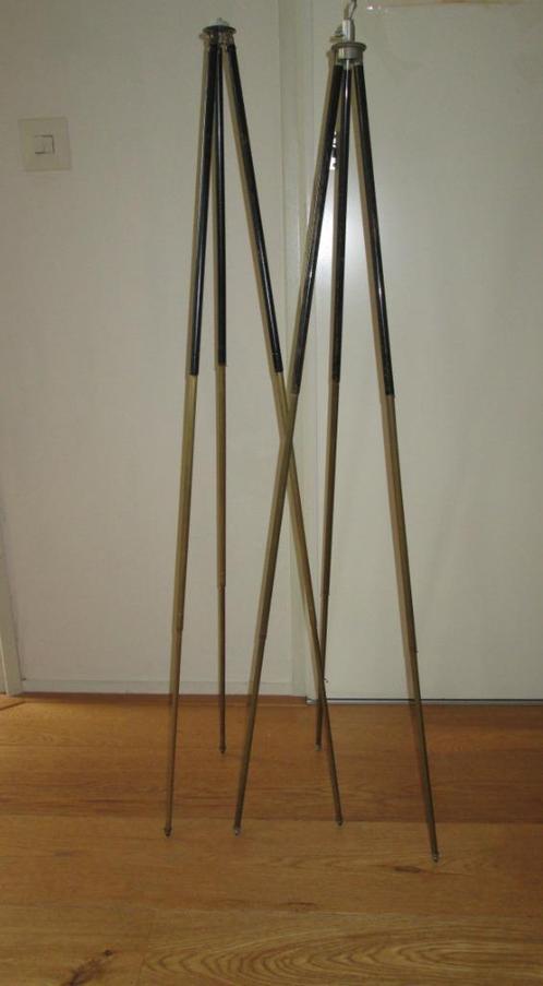 2x antiek statief camera zwart koper balhoofd telescopisch, Antiek en Kunst, Antiek | Gereedschap en Instrumenten, Ophalen of Verzenden