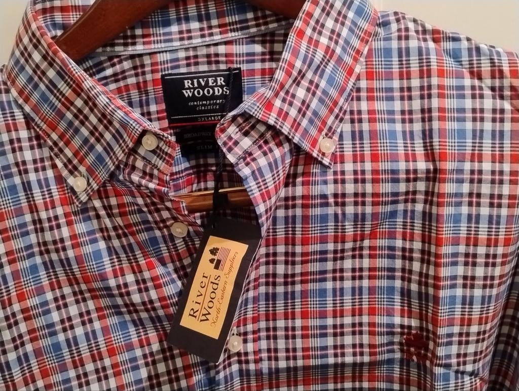 River Woods overhemd - Nieuwstaat!, Kleding | Heren, Overhemden, Overige kleuren, Verzenden, Zo goed als nieuw, Halswijdte 41/42 (L)