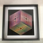 Victor Vasarely fotoprint TEST-2,Du Griffon Neuchatel, 1972., Ophalen of Verzenden