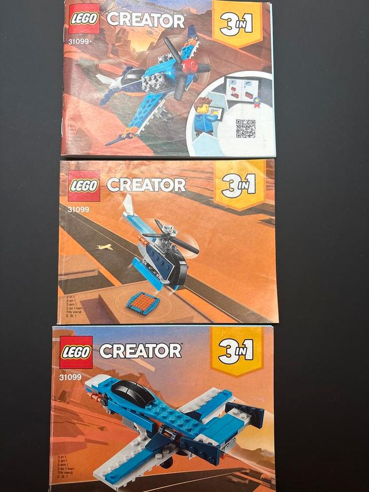Lego Creator 31099 3-in-1 Propeller Vliegtuig, Kinderen en Baby's, Speelgoed | Duplo en Lego, Gebruikt, Lego, Complete set, Ophalen of Verzenden