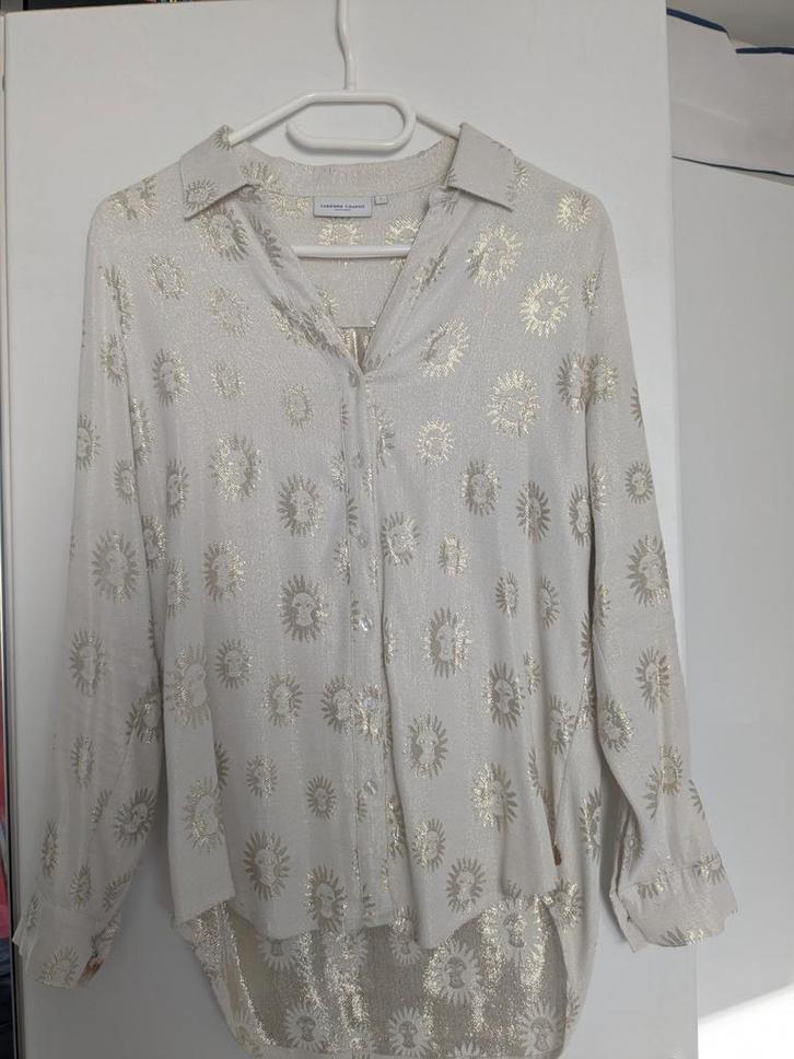 Prachtige blouse, Fabienne Chapot, M/L, Kleding | Dames, Blouses en Tunieken, Zo goed als nieuw, Maat 38/40 (M), Beige, Ophalen of Verzenden