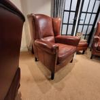 Schapenleren oorfauteuil model Brisbane cognac bruin, Ophalen, Gebruikt, Minder dan 75 cm, 50 tot 75 cm