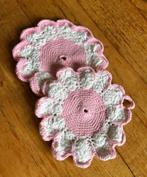 Gehaakte pannenlappen, Huis en Inrichting, Keuken | Textiel, Ophalen of Verzenden, Gebruikt, Roze, Overige typen