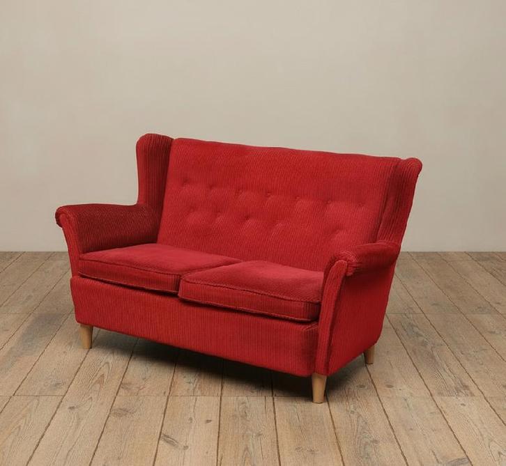 Vintage ribcord sofa, Zweden 1950, Huis en Inrichting, Banken | Sofa's en Chaises Longues, Gebruikt, Tweepersoons, 150 tot 200 cm