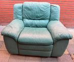 Lederen uitklapbare fauteuil ligstoel, Huis en Inrichting, Fauteuils, Ophalen, Gebruikt, Leer, 75 tot 100 cm