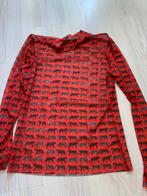 Rode longsleeve met panterprint, Kleding | Dames, Maat 38/40 (M), Ophalen of Verzenden, Zo goed als nieuw, Lange mouw