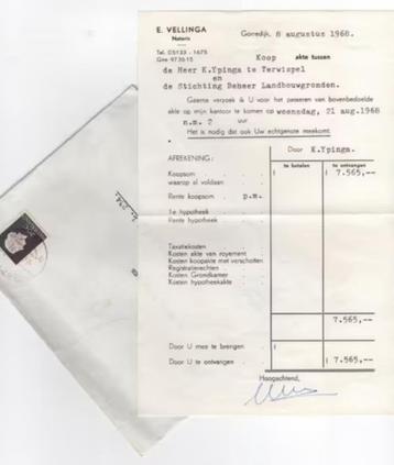 Gorredijk Notaris Vellinga Nota Terwispel Ypinga 1968. beschikbaar voor biedingen