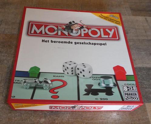 Monopoly witte doos. Guldens + metalen pionnen., Hobby en Vrije tijd, Gezelschapsspellen | Bordspellen, Zo goed als nieuw, Een of twee spelers