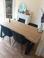 Eikenhouten eettafel, Ophalen, 200 cm of meer, 50 tot 100 cm, Zo goed als nieuw